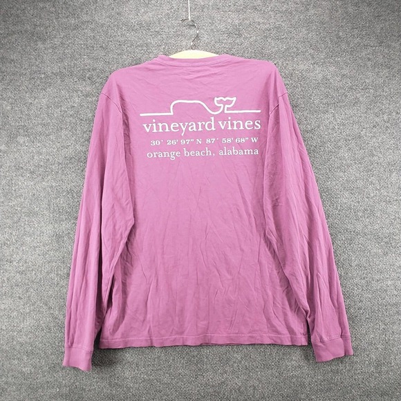 Vineyard Vines Men's Orange Beach Alabama Graphic T-Shirt Purple Small Pocket - Picture 8 of 14